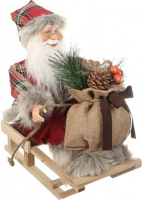 Декоративная фигура Дед Мороз на санях S1806A 40 см 