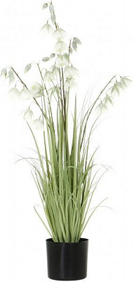 Рослина штучна Кортадерія в пластиковому горщику 107 см біло-зелена