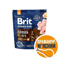 Корм сухий Brit Premium Adult M для дорослих собак середніх порід з куркою 1 кг