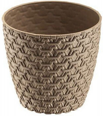 Горшок для цветов Elif Plastik Оргу круглый 1,8 л шоколадный (447Ш) 