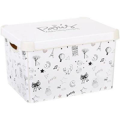 Ящик для зберігання Smiley World L кремовий 230x400x300 мм