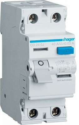 Дифференциальное реле Hager 2x40 A 30 mA A 2м CD240J