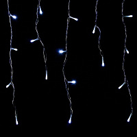 Гирлянда-штора Феєрія белая, кабель прозрачный встроенный светодиод (LED) 100 ламп 2 м