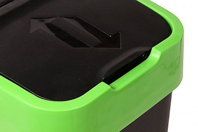 Бак для мусора с крышкой Heidrun Push & Up 35 л черный с салатовым