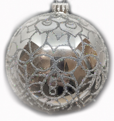 Куля новорічна 100 мм срібний