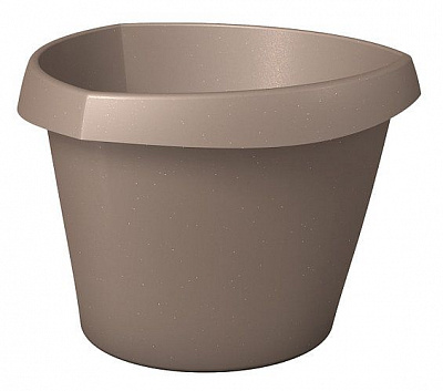 Кашпо пластиковое Scheurich Trigon 30 треугольный 8 л серо-коричневый 