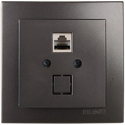 Розетка Nilson Touran 24161044  компьютерная антрацит