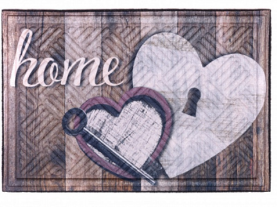 Коврик Multy Home Europe Sp. z o.o. RAMBO-LIMA mat Home & Hearts 43x63 см