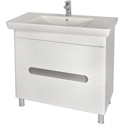 Тумба напольная Aqua Rodos Бостон 95 с умывальником Порто 95 см белая