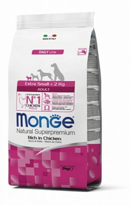 Корм Monge Extra Small Adult, 3 кг