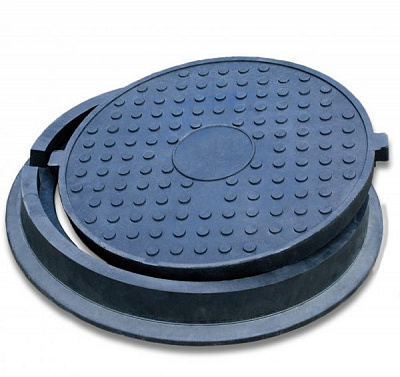 Люк каналізаційний ПОЛІМЕР-ТЕХБУД 770 мм 4,5 т без замка чорний