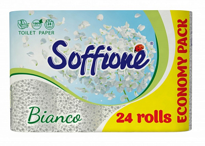 Туалетная бумага Soffione Natural Bianco трехслойная 24 шт.