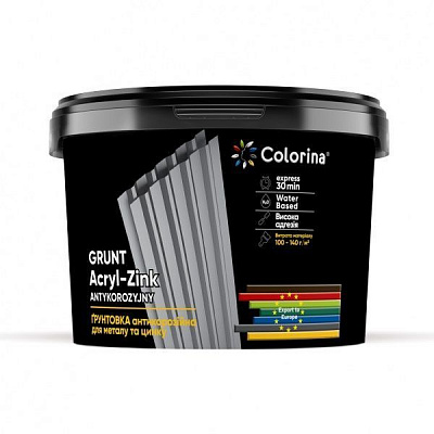Грунтовка антикорозийная COLORINA Acril-Zink прозрачный глянец 3,5кг