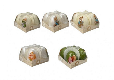 Свечи Яйцо пасхальное М 4 шт. в ассортименте Pako-If