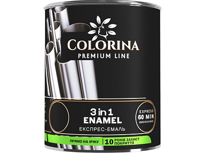 Ґрунт-емаль COLORINA Enamel 3 in 1 чорний мат 2,5л