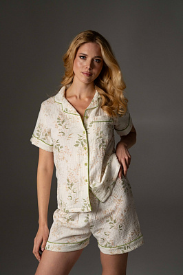 Комплект женский German Volf принт цветы р. L молочный с принтом