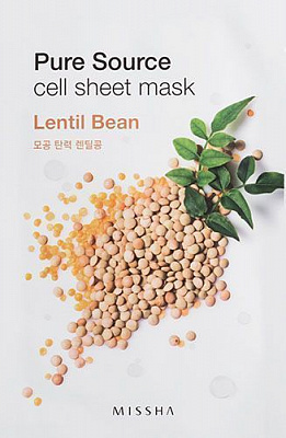 Маска MISSHA Pure Source Cell Sheet Mask Lentils тканевая 21 г