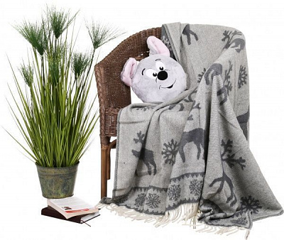 Плед Deer grey 140x200 см сірий La Nuit