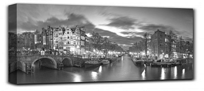 Репродукция Amsterdam 156-Pano-b&w 50x150 см RozenfeldArt 