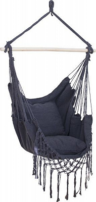 Кресло-гамак UP! (Underprice) с бахромой и подушками 100x130 см серый 
