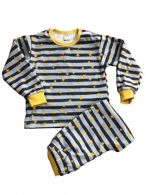 Піжама дитяча для хлопчиків Моя планета сіра полоска р.98–104 сіро-жовтий Пж300-6