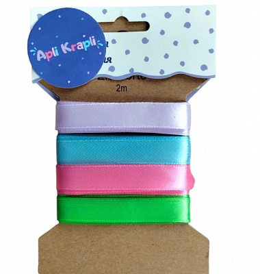 Набір для творчості Атласна стрічка (4 кольори по 2 м) АпліКраплі