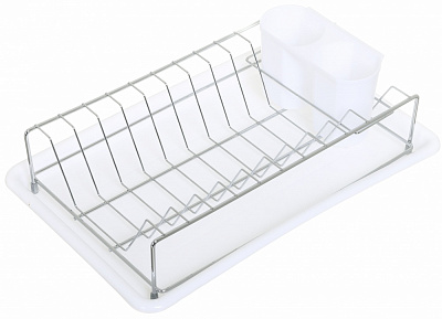 Сушарка для посуду Flamberg 380x250x110 мм настільна однорівнева з піддоном