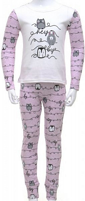 Пижама для девочек Фламинго Совы р.104 розовый с рисунком 245-222-28 