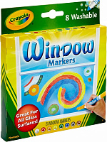 Набор фломастеров для рисования на стекле (washable) 8 шт. Crayola