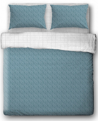 Комплект постельного белья Tailored 2,0 бирюзовый с серым Ibodo 