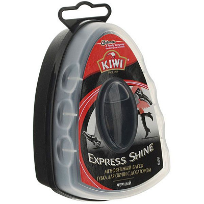 Губка-блиск для взуття Kiwi EXPRESS SHINE з дозатором чорний