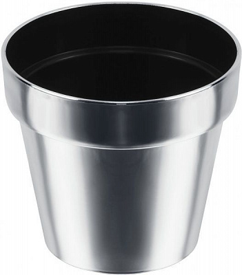 Горщик пластиковий Prosperplast Cube chrome круглий 3,5л сріблястий (71965)