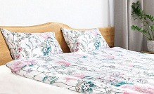 Комплект постельного белья Meadows 1,5 белый с рисунком Saffran 