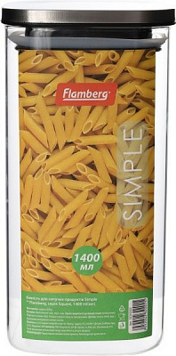Банка для сипучих Simple Squar 1400 мл Flamberg