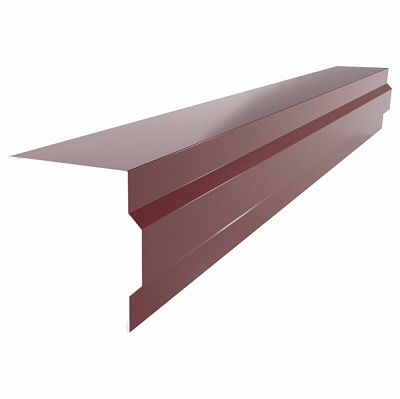 Планка торцевая глянцевая Европрофиль RAL 3005 бордовая ПВХ