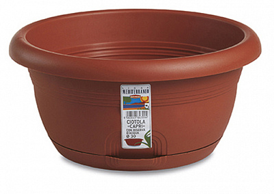 Вазон пластиковый Stefanplast Capri круглый 12 л терракот (84240) 
