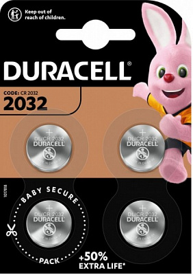 Батарейка Duracell CR 2032 4 шт. 