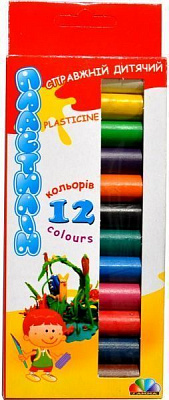 Пластилин детский Фантазия 12 цветов 168 г Гамма