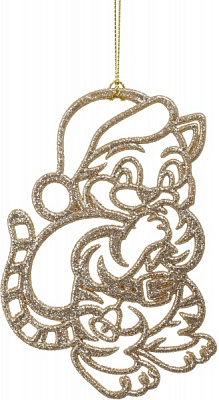 Підвіска Тигрик з мішком 2Д d 12 см золото