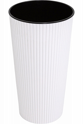 Горщик для квітів пластик Тея 41 см круглий білий 6 л ММ-Пласт (T41wh)