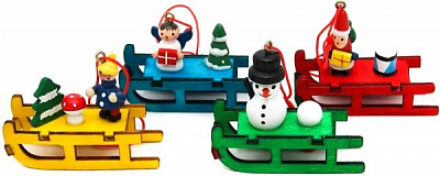 Декоративная новогодняя фигура 4 штуки, коробка 3 см