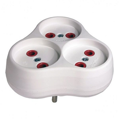 Тройник Neomax без заземления 3 гн. белый NX1015 