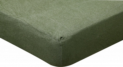 Простынь на резинке махровое 160623 200x200 см хаки Homeline 