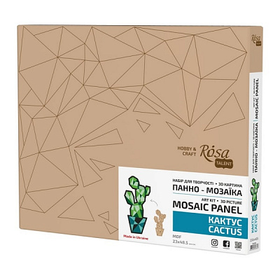 Панно-мозаика 3D-картина Кактус 23х48,5 см Rosa Talent 