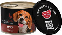Паштет консервированный для взрослых собак на всех стадиях жизни для всех пород Carnie DOG с уткой и говядиной 200 г