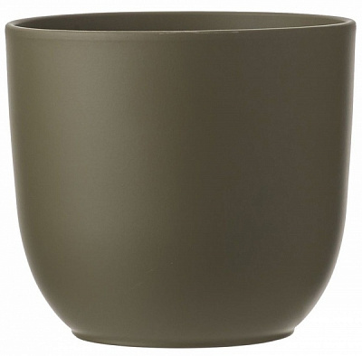 Вазон керамічний Edelman Tusca 19,5 см круглий 4,23 л зелений оливковий (1051614)