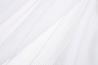 Тканина тюлева смужки на сітці 300 см молочний