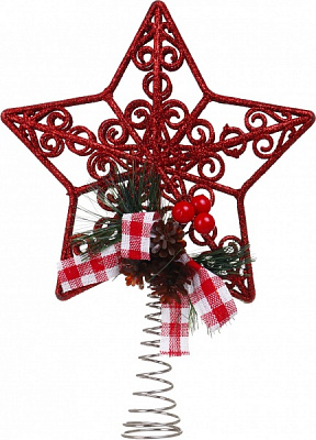 Верхушка для елки 23х15х3 см EA0181R глянцевая красный 