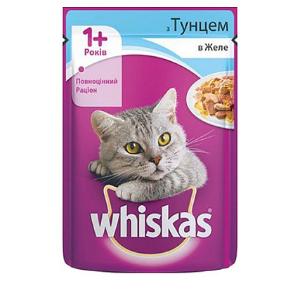 Корм Whiskas с тунцом в желе 1+ 100 г