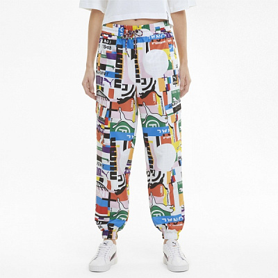 Штани Puma PI AOP Woven Track Pants 53024302 р. L різнокольоровий